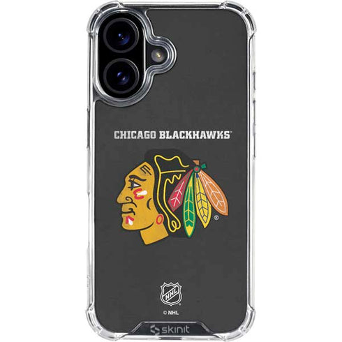 NHL Chicago Blackhawks Distressed iPhone 16 Plus Clear Case