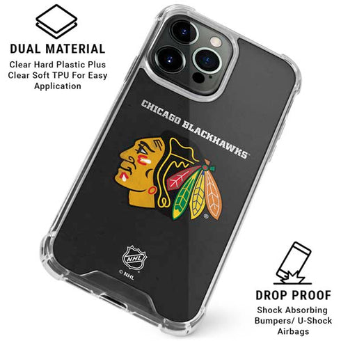 NHL Chicago Blackhawks Distressed iPhone 16 Pro Clear Case