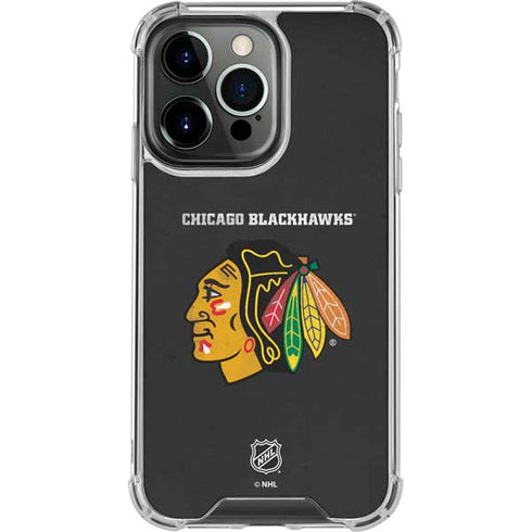 NHL Chicago Blackhawks Distressed iPhone 16 Pro Max Clear Case