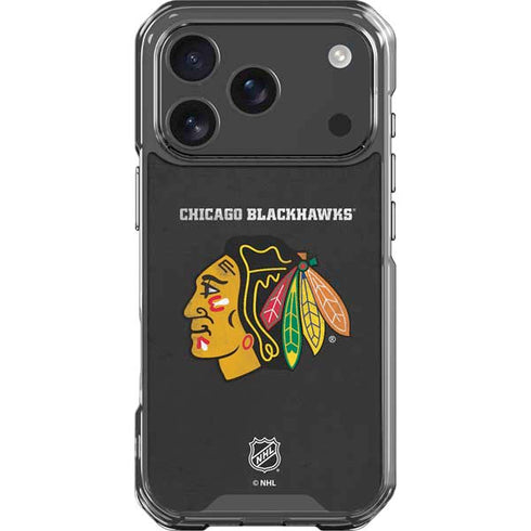 NHL Chicago Blackhawks Distressed iPhone 17 Pro Clear Case