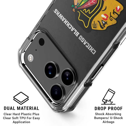 NHL Chicago Blackhawks Distressed iPhone 17 Pro Clear Case