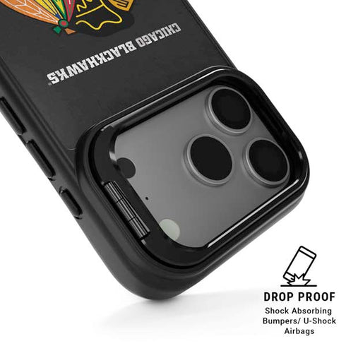 NHL Chicago Blackhawks Distressed iPhone 17 Pro Kickstand Case