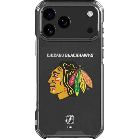 NHL Chicago Blackhawks Distressed iPhone 17 Pro Max Clear Case