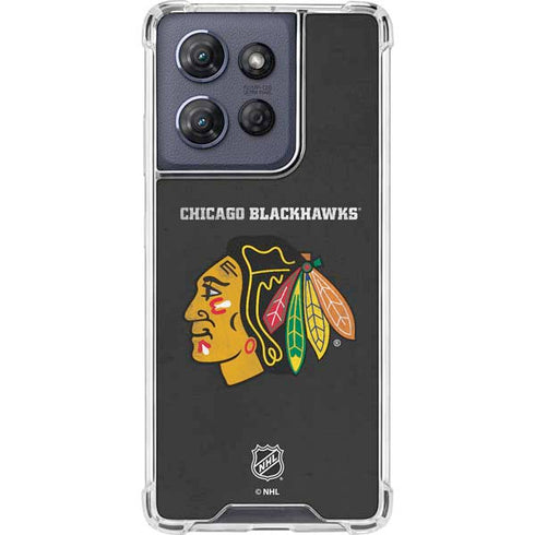 NHL Chicago Blackhawks Distressed Moto G 5G (2025) Clear Case