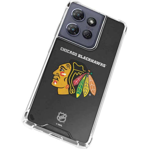 NHL Chicago Blackhawks Distressed Moto G 5G (2025) Clear Case