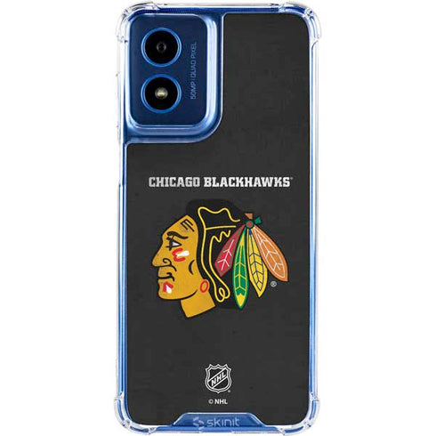 NHL Chicago Blackhawks Distressed Moto G 5G (2024) Clear Case
