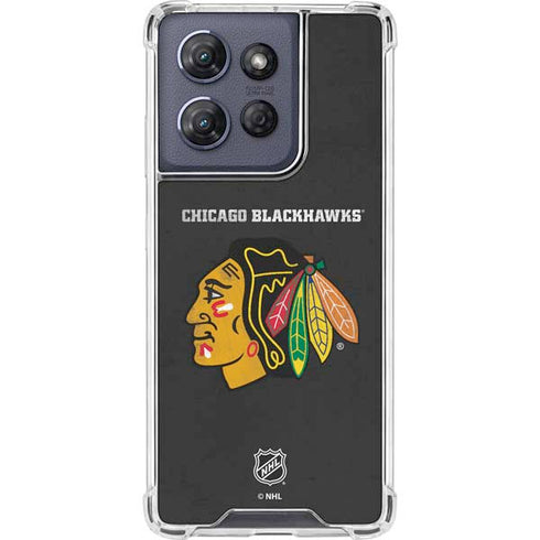 NHL Chicago Blackhawks Distressed Moto G Play 5G (2025) Clear Case