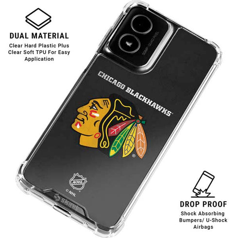 NHL Chicago Blackhawks Distressed Moto G Power 5G (2024) Clear Case