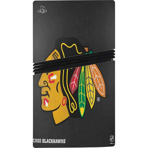 NHL Chicago Blackhawks Distressed PS5 Pro Console Skin