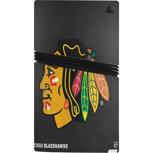 NHL Chicago Blackhawks Distressed PS5 Pro Console Skin