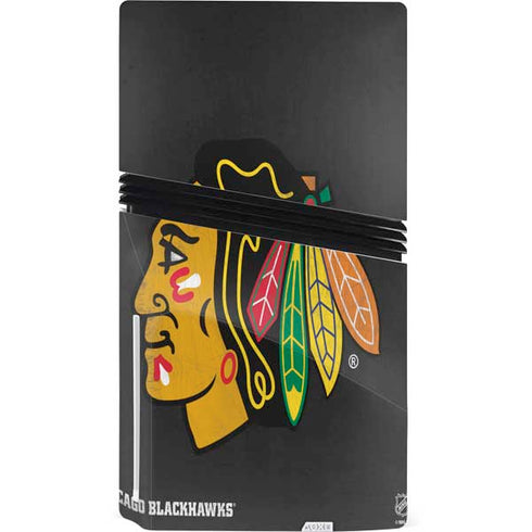 NHL Chicago Blackhawks Distressed PS5 Pro Disk Console Skin