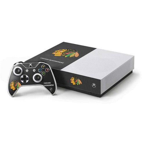 NHL Chicago Blackhawks Distressed Xbox One S All-Digital Edition Bundle Skin
