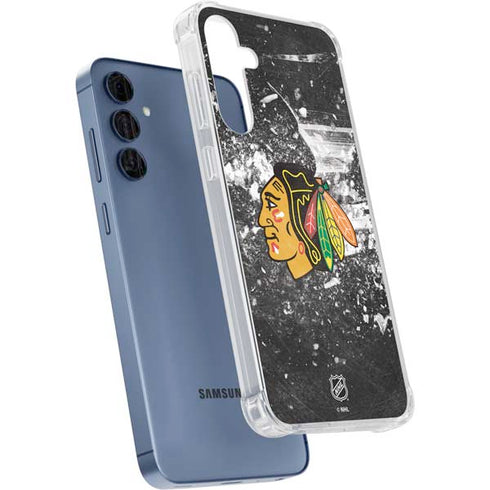 NHL Chicago Blackhawks Frozen Galaxy A55 5G Clear Case
