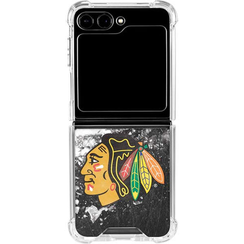 NHL Chicago Blackhawks Frozen Galaxy Z Flip6 Clear Case