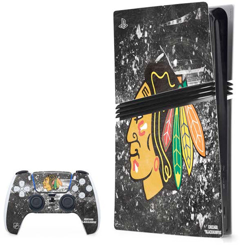 NHL Chicago Blackhawks Frozen PS5 Pro Bundle Skin
