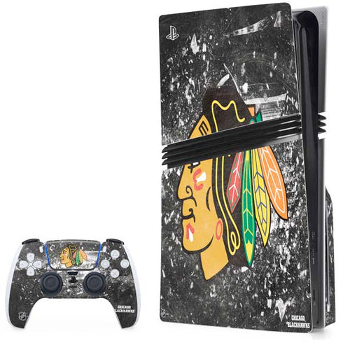 NHL Chicago Blackhawks Frozen PS5 Pro Disk Bundle Skin