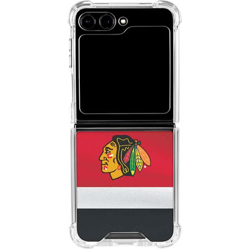 NHL Chicago Blackhawks Jersey Galaxy Z Flip6 Clear Case