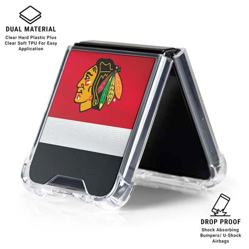 NHL Chicago Blackhawks Jersey Galaxy Z Flip7 Clear Case