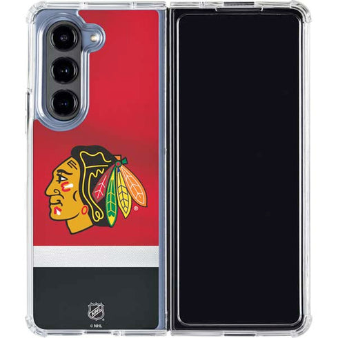 NHL Chicago Blackhawks Jersey Galaxy Z Fold5 5G Clear Case
