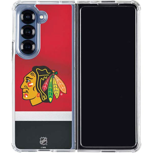 NHL Chicago Blackhawks Jersey Galaxy Z Fold7 Clear Case