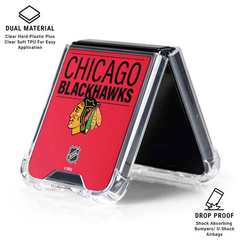 NHL Chicago Blackhawks Lineup Galaxy Z Flip6 Clear Case
