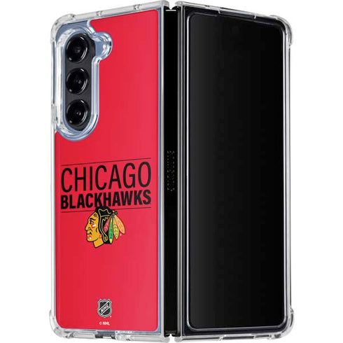 NHL Chicago Blackhawks Lineup Galaxy Z Fold5 5G Clear Case