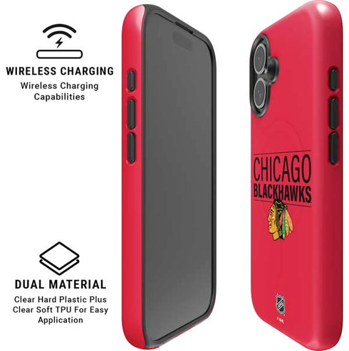 NHL Chicago Blackhawks Lineup iPhone 16 Plus Magsafe Impact Case