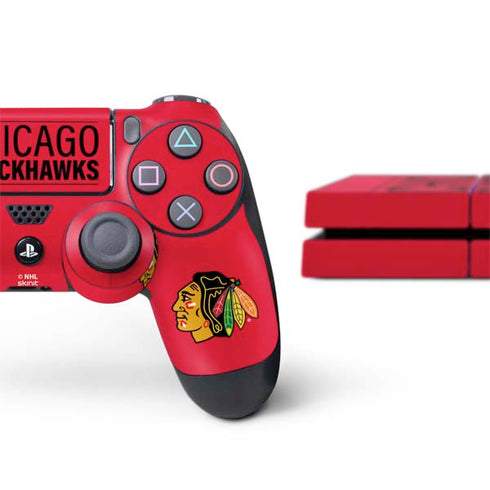 NHL Chicago Blackhawks Lineup PS4 Console and Controller Bundle Skin