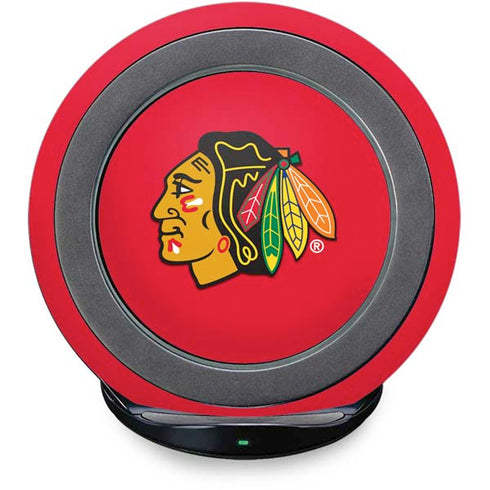 NHL Chicago Blackhawks Solid Background Fast Charge Wireless Charging Stand Skin