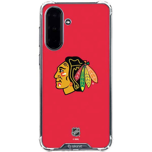 NHL Chicago Blackhawks Solid Background Galaxy A36 5G Clear Case