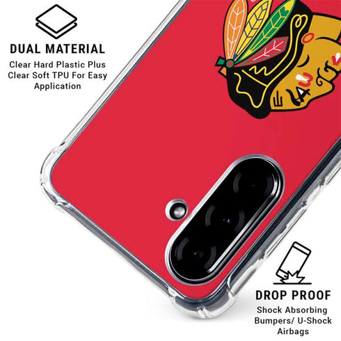 NHL Chicago Blackhawks Solid Background Galaxy A36 5G Clear Case