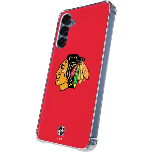 NHL Chicago Blackhawks Solid Background Galaxy A55 5G Clear Case