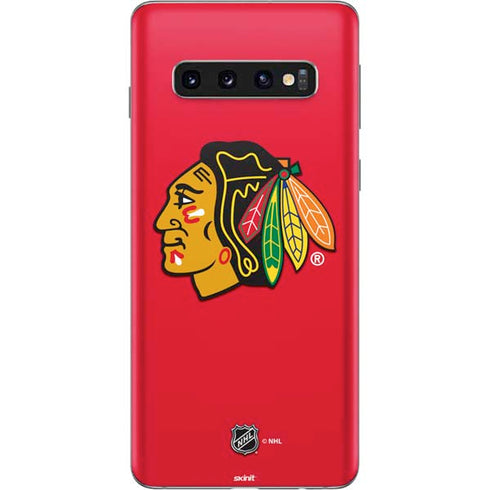 NHL Chicago Blackhawks Solid Background Galaxy S10 Skin
