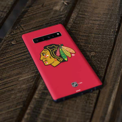NHL Chicago Blackhawks Solid Background Galaxy S10 Skin