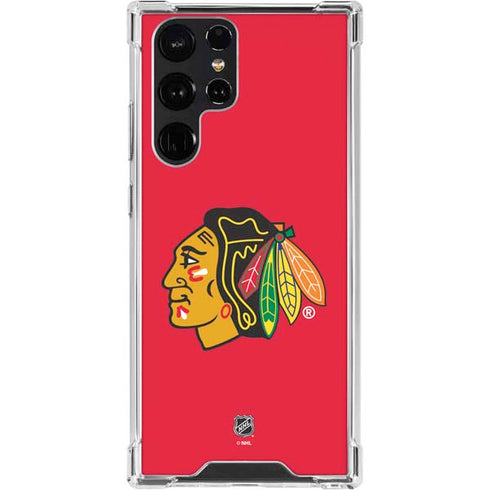 NHL Chicago Blackhawks Solid Background Galaxy S23 Ultra Clear Case