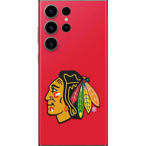 NHL Chicago Blackhawks Solid Background Galaxy Skins