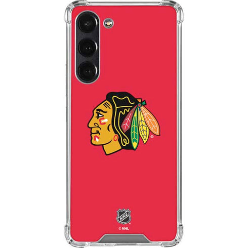 NHL Chicago Blackhawks Solid Background Galaxy S24 FE Clear Case