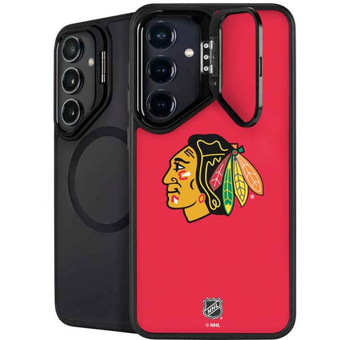 NHL Chicago Blackhawks Solid Background Galaxy S24 Plus Kickstand Case