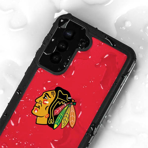 NHL Chicago Blackhawks Solid Background Galaxy S24 Plus Waterproof Case