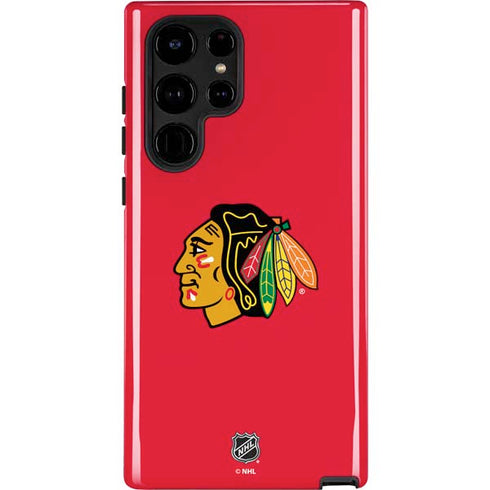 NHL Chicago Blackhawks Solid Background Galaxy S25 Ultra Impact Case