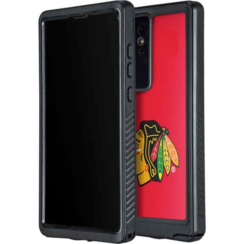 NHL Chicago Blackhawks Solid Background Galaxy S24 Ultra Waterproof Case