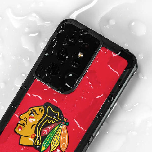 NHL Chicago Blackhawks Solid Background Galaxy S24 Ultra Waterproof Case