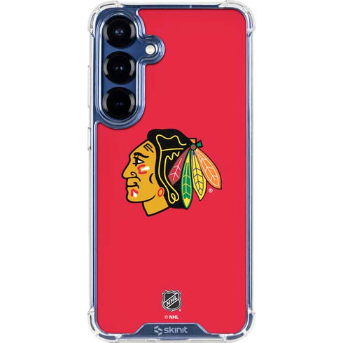 NHL Chicago Blackhawks Solid Background Galaxy S25 Clear Case