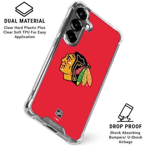 NHL Chicago Blackhawks Solid Background Galaxy S26 Clear Case