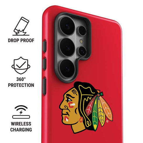 NHL Chicago Blackhawks Solid Background Galaxy S26 Ultra Impact Case