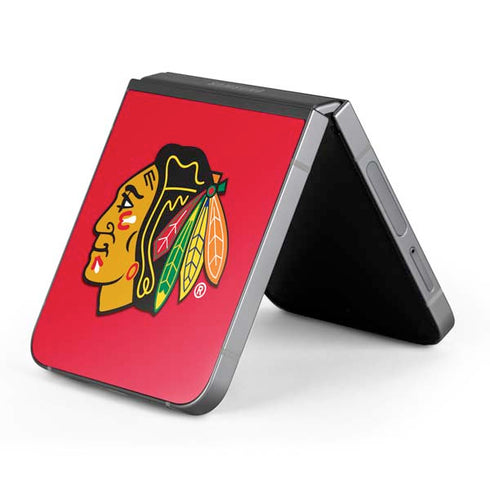 NHL Chicago Blackhawks Solid Background Galaxy Z Flip6 Skin