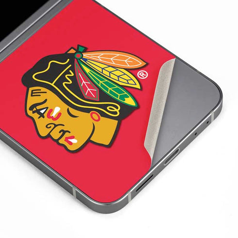NHL Chicago Blackhawks Solid Background Galaxy Z Flip6 Skin