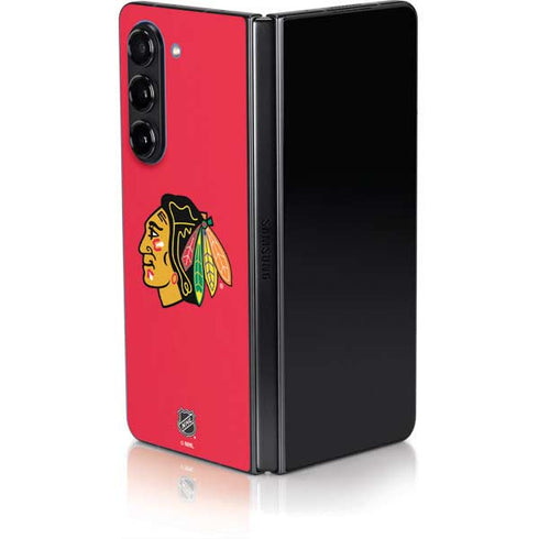 NHL Chicago Blackhawks Solid Background Galaxy Z Fold5 5G Skin