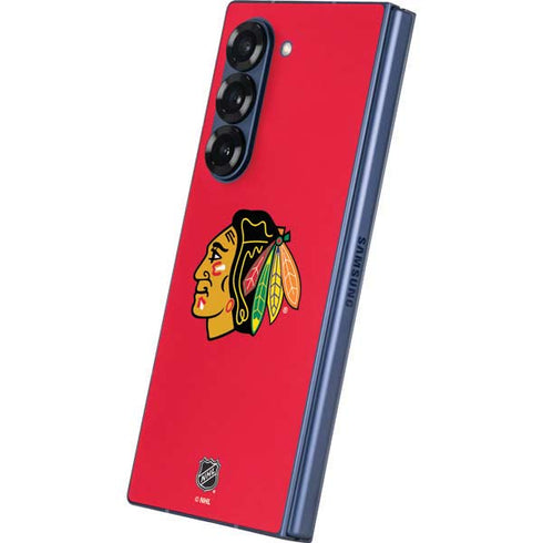 NHL Chicago Blackhawks Solid Background Galaxy Z Fold6 Skin