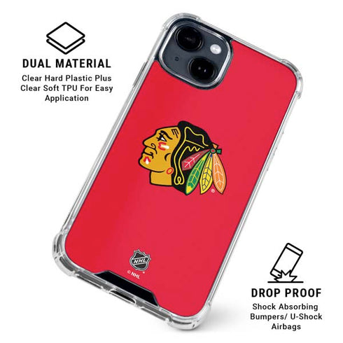 NHL Chicago Blackhawks Solid Background iPhone 15 Clear Case